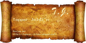 Tepper Jolán névjegykártya